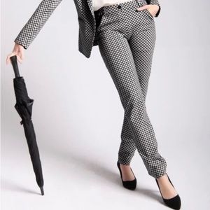 Betabrand Catstooth Dress Pant Yoga Pants Straight Leg Chinos
